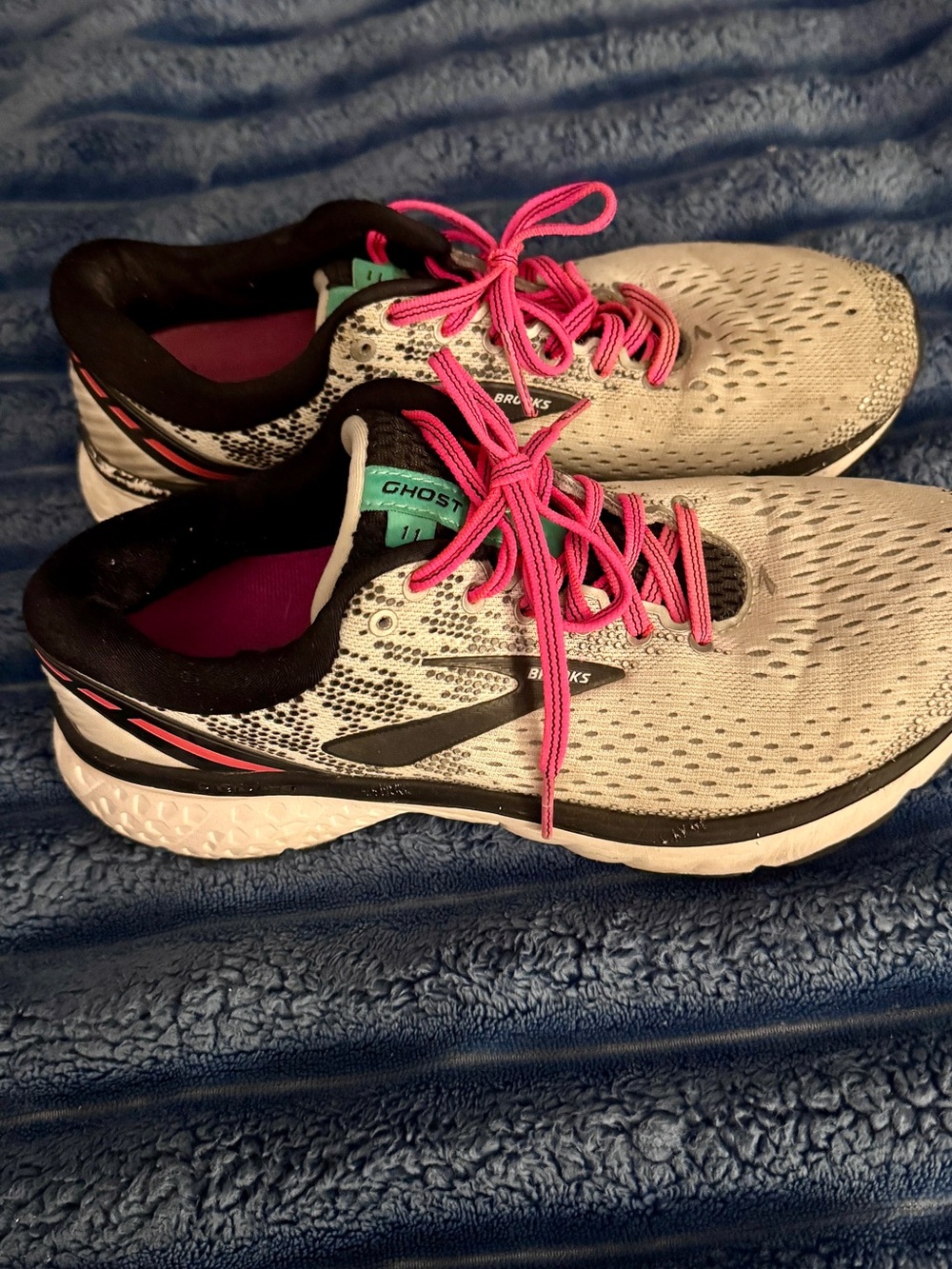 Brooks Women's Ghost Running Shoes - Gray with Pink Accents